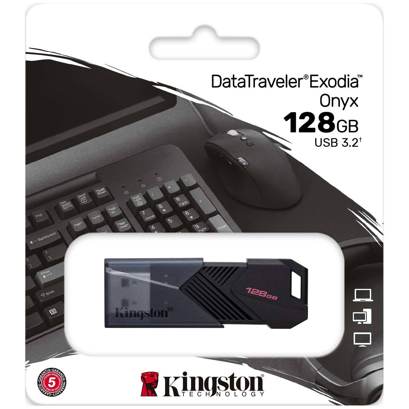 External Memory USB-A 3.0 Kingston Exodia Onyx, 128Gb DTXON/128GB 