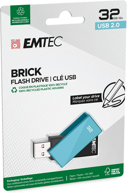External USB-A Memory Emtec C350 Brick, 32Gb ECMMD32GC352