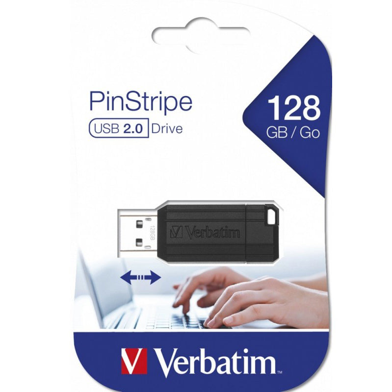 External USB-A Verbatim PenDrive Pinstripe, 128Gb