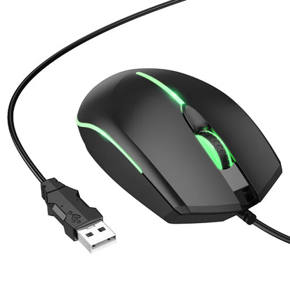 Wired USB Gaming Mouse HOCO GM37, RGB, 2400DPI, Black