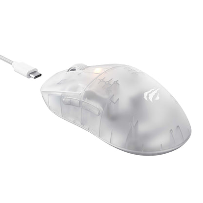 HAVIT MS970WB Pro Wireless Gaming Mouse, 800DPI - 12000mAh, White Transparent
