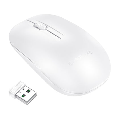 Wireless Mouse Borofone BG14 Planet, 1000DPI, BT / Wi-Fi, White