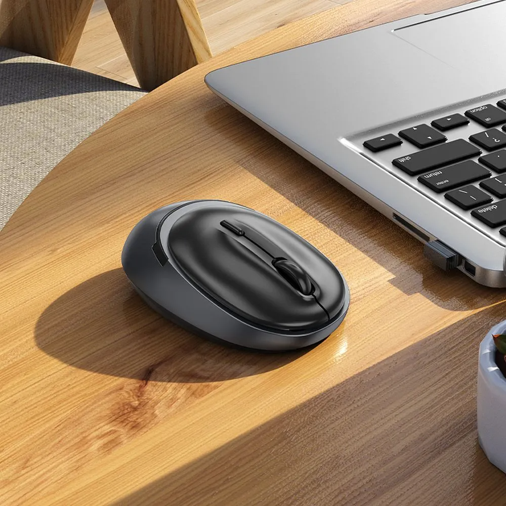 HOCO GM34 Wireless Mouse, 1600DPI, BT / Wi-Fi, Black