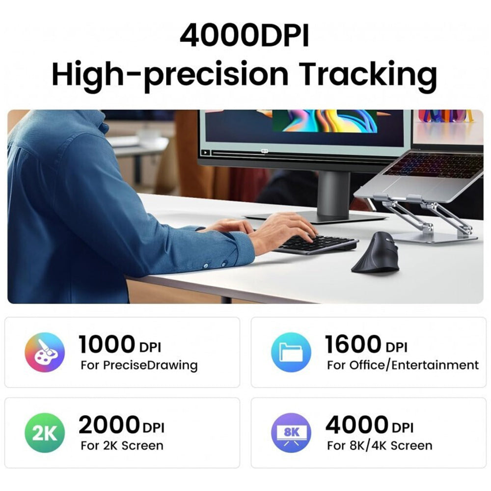 UGREEN MU008 Wireless Mouse, 4000DPI, Black