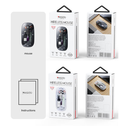 Yesido KB29 Wireless Mouse, 800DPI - 1600DPI, BT / Wi-Fi, Black
