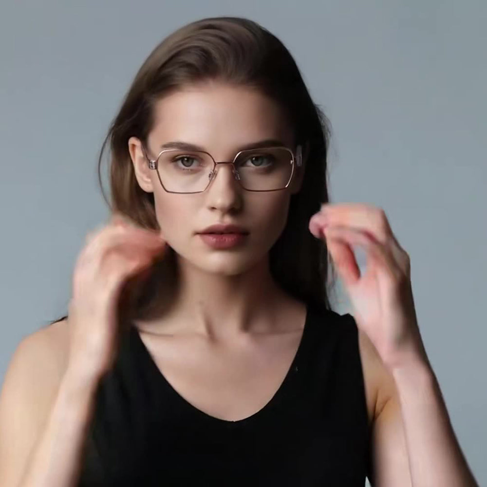 Techsuit 3161 Women's Computer Glasses, Anti-Blue Light, Pink Gold