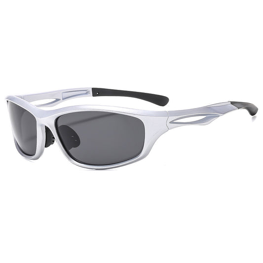 Unisex Cycling Glasses Techsuit 9309, Polarized, Silver Gray