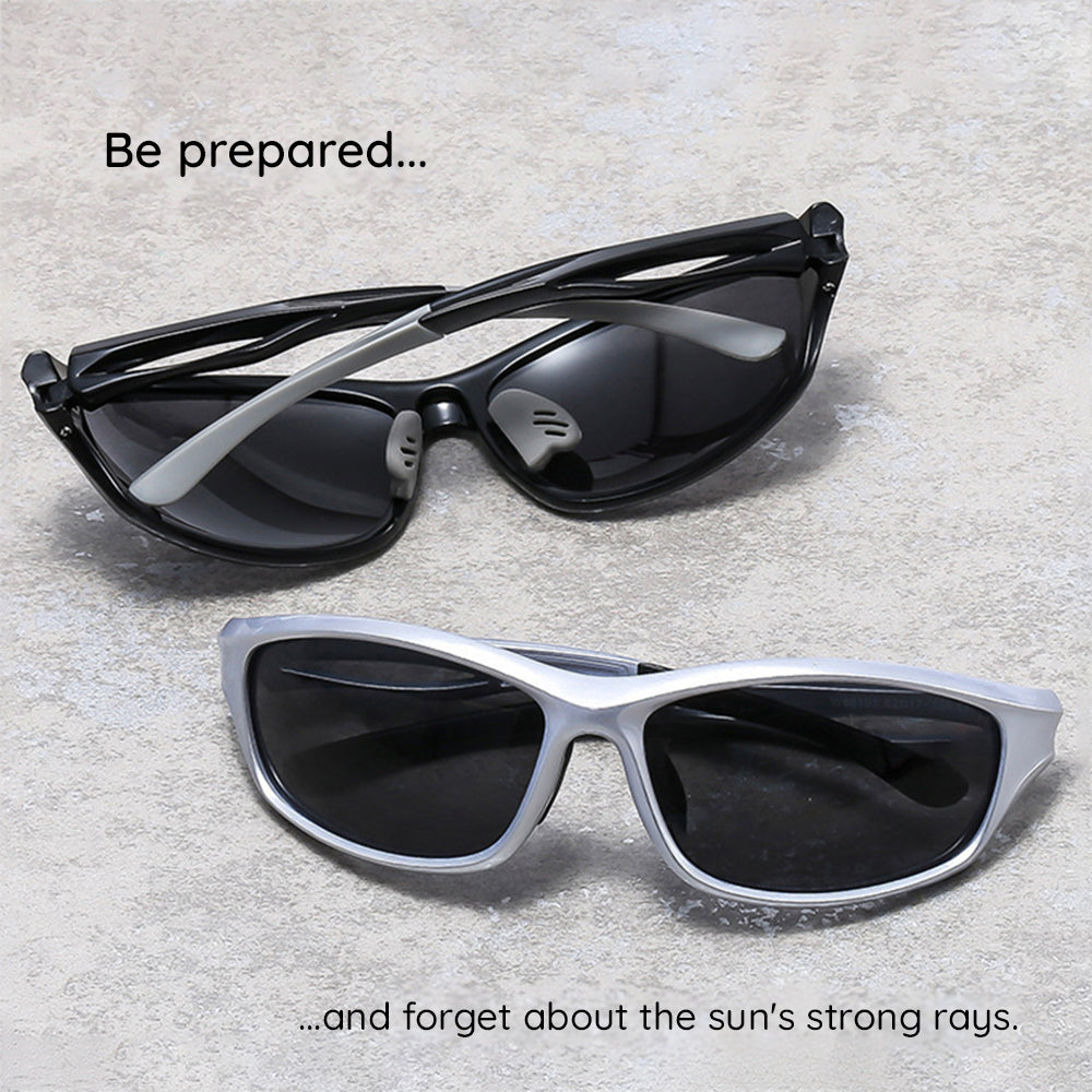 Unisex Cycling Glasses Techsuit 9309, Polarized, Black Brown