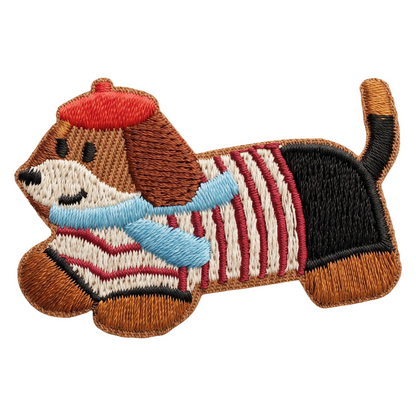 Patch / Textile Patch OEM Dachshund, Set of 3 pieces, Multicolor