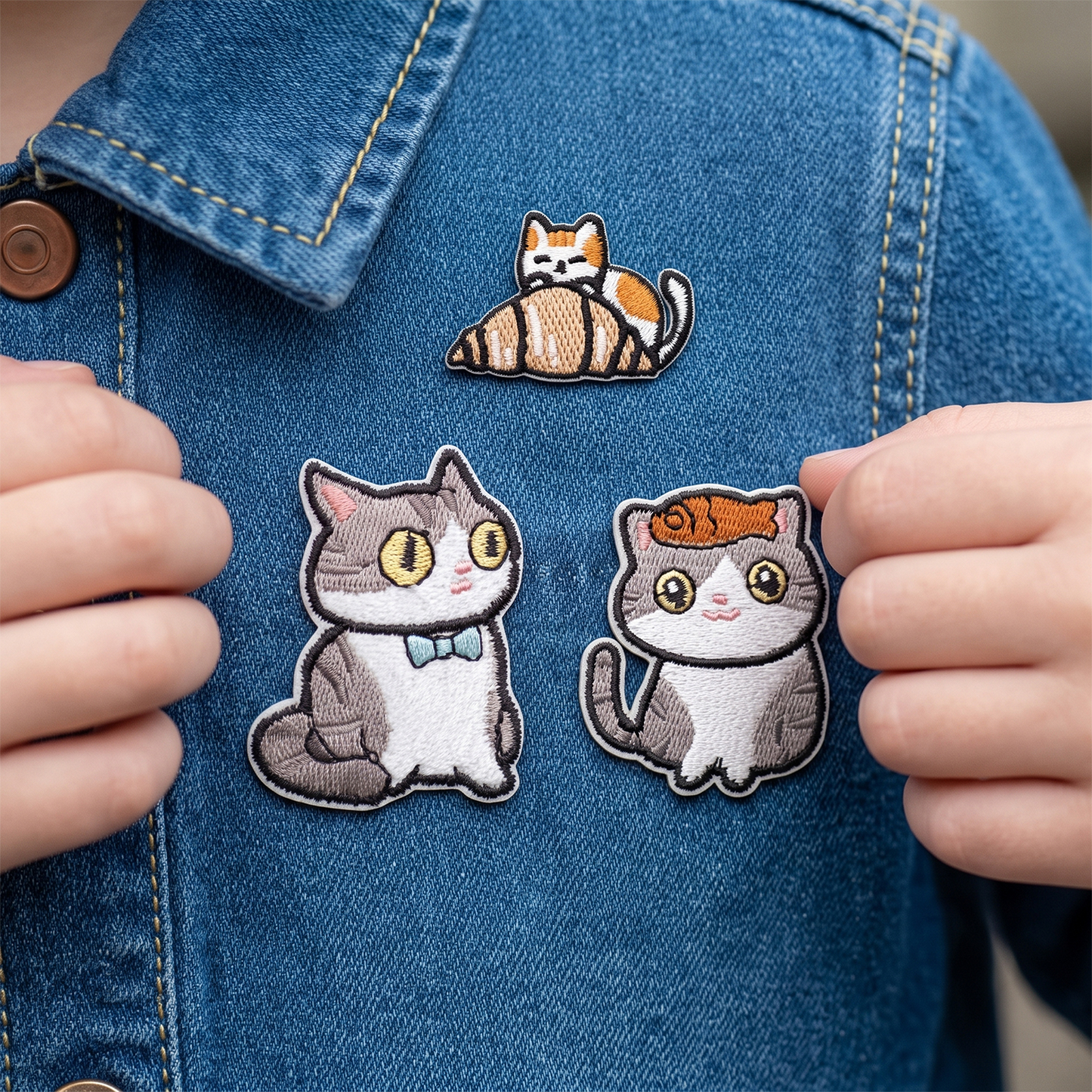 Patch / Textile Patch OEM Cat 1, Set of 3 pieces, Multicolor