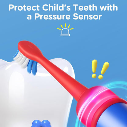 Bitvae BVK7S Kids Electric Toothbrush, Blue Red