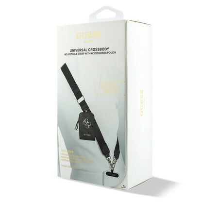 Wallet and Guess 4G Metal Logo Phone Lanyard, Black