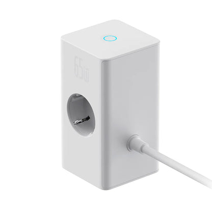 Baseus PowerCombo Extension Cord, 1 x Schuko - 1 x USB-A - 2 x USB-C, White PSLR000602