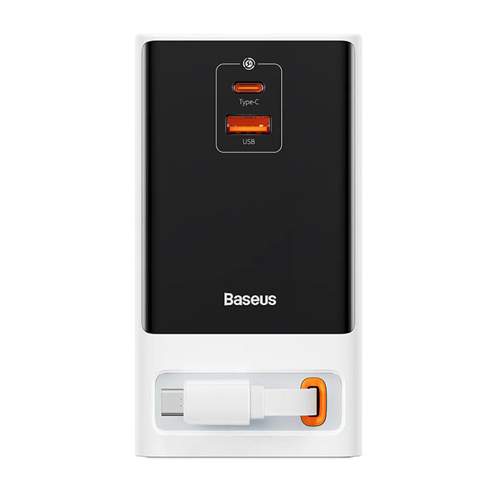 Baseus PowerCombo Extension Cord, 1 x Schuko - 1 x USB-A - 2 x USB-C, White PSLR000602