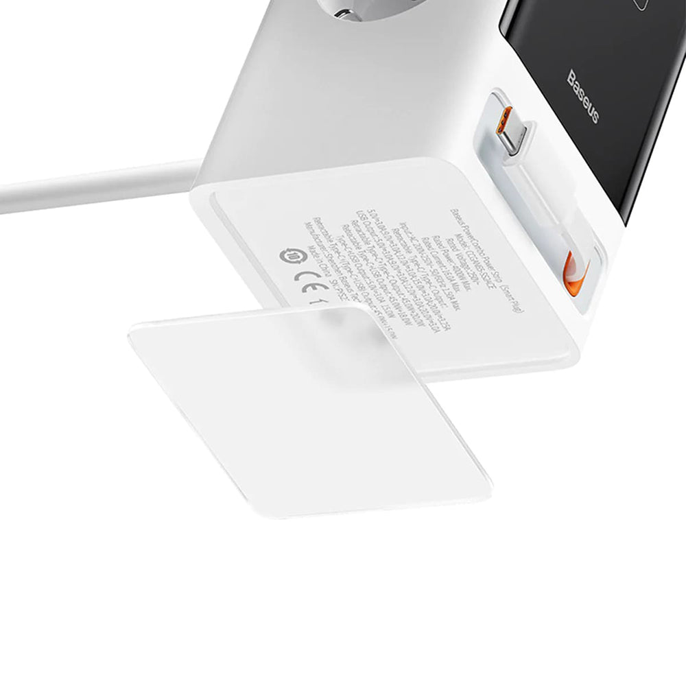Baseus PowerCombo Extension Cord, 1 x Schuko - 1 x USB-A - 2 x USB-C, White PSLR000602