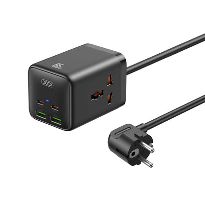 XO Design WL24 Extension Cord, 2 x Socket, Black