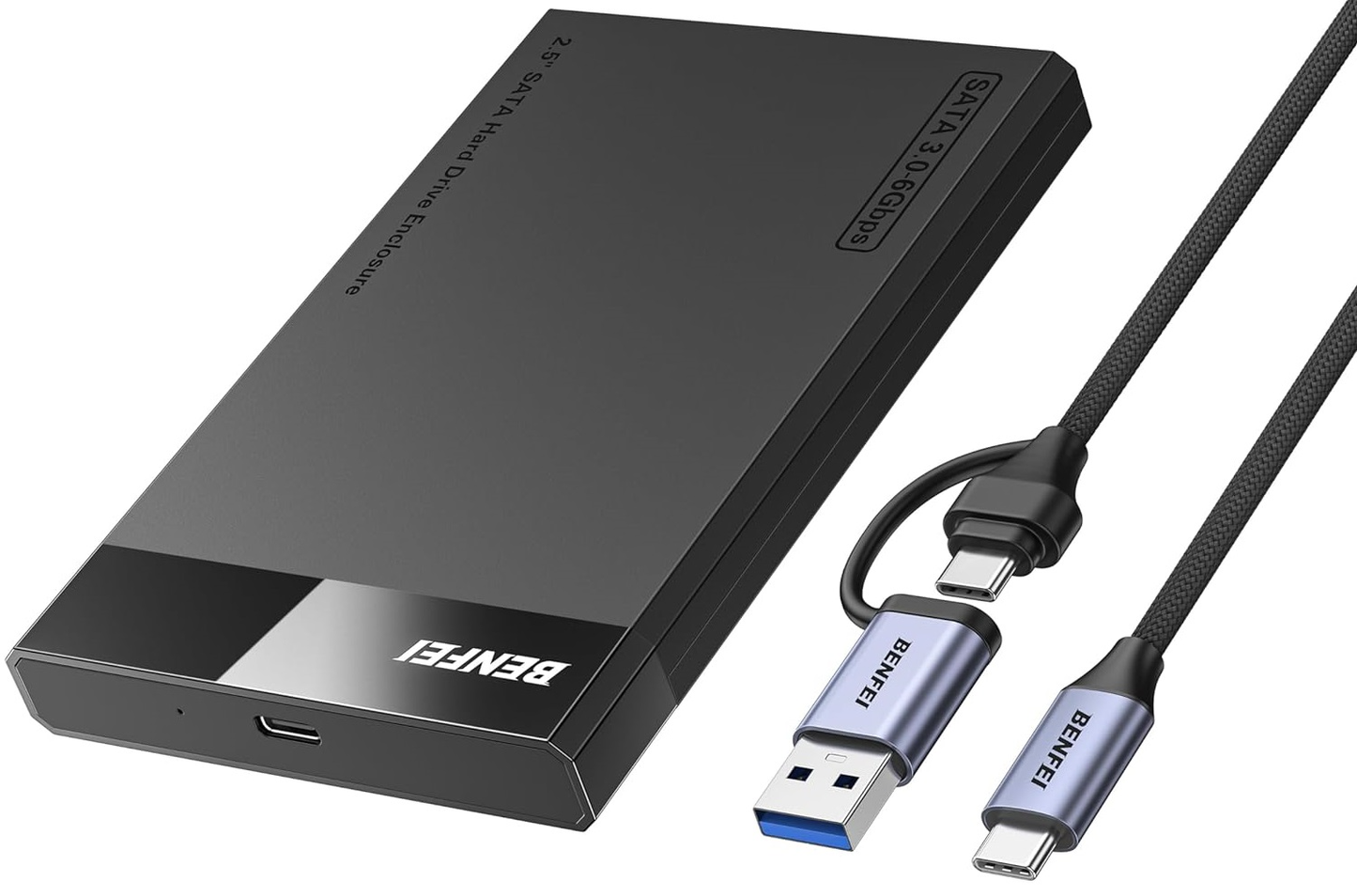 Benfei Rack for HDD / SSD SATA 2.5inch, USB-A / USB-C, Black