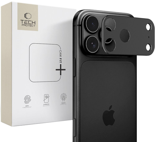 Tech-Protect Camalloy Fit+ Rear Camera Protection Frame for Apple iPhone 18 Pro Max, Aluminum, Black