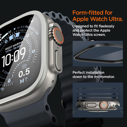 Spigen Tune with Glass Protective Case for Apple Watch Ultra Series, Silver ACS11595