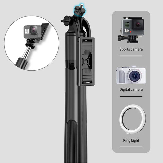 Selfie Stick Bluetooth Techsuit Q05, Universal, Black