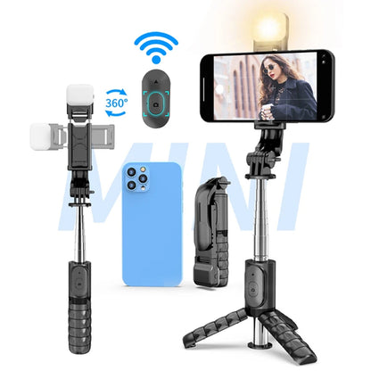 Selfie Stick Bluetooth Techsuit Q11s, Universal, Black