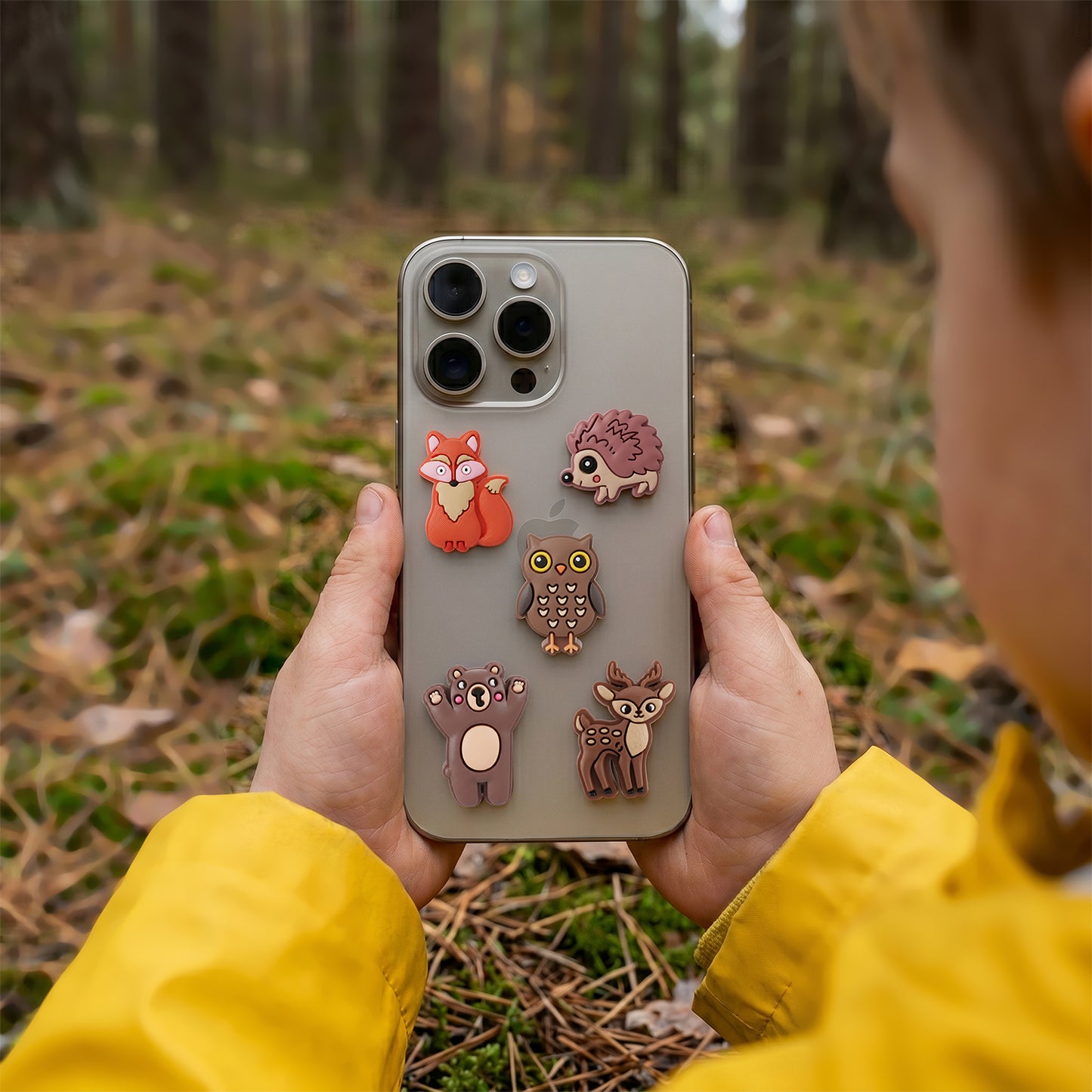 3D OEM Forest Sticker for Phone / Tablet Case, Set of 5, Multicolor