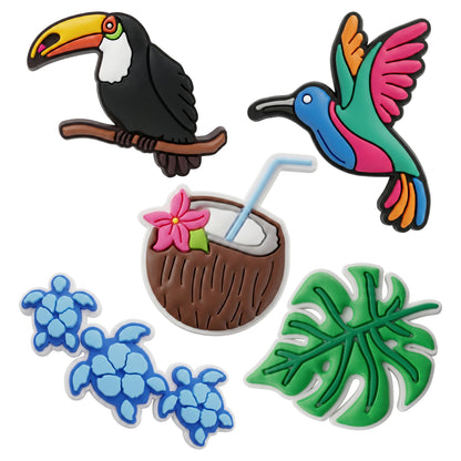 3D OEM Tropical Birds Sticker for Phone / Tablet Case, Set of 5, Multicolor