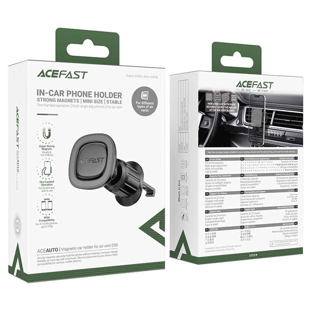 Acefast D50 Magnetic Car Holder, Universal, Black