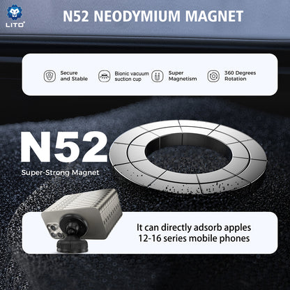 Lito LT-W12 Universal Magnetic Car Holder, Black