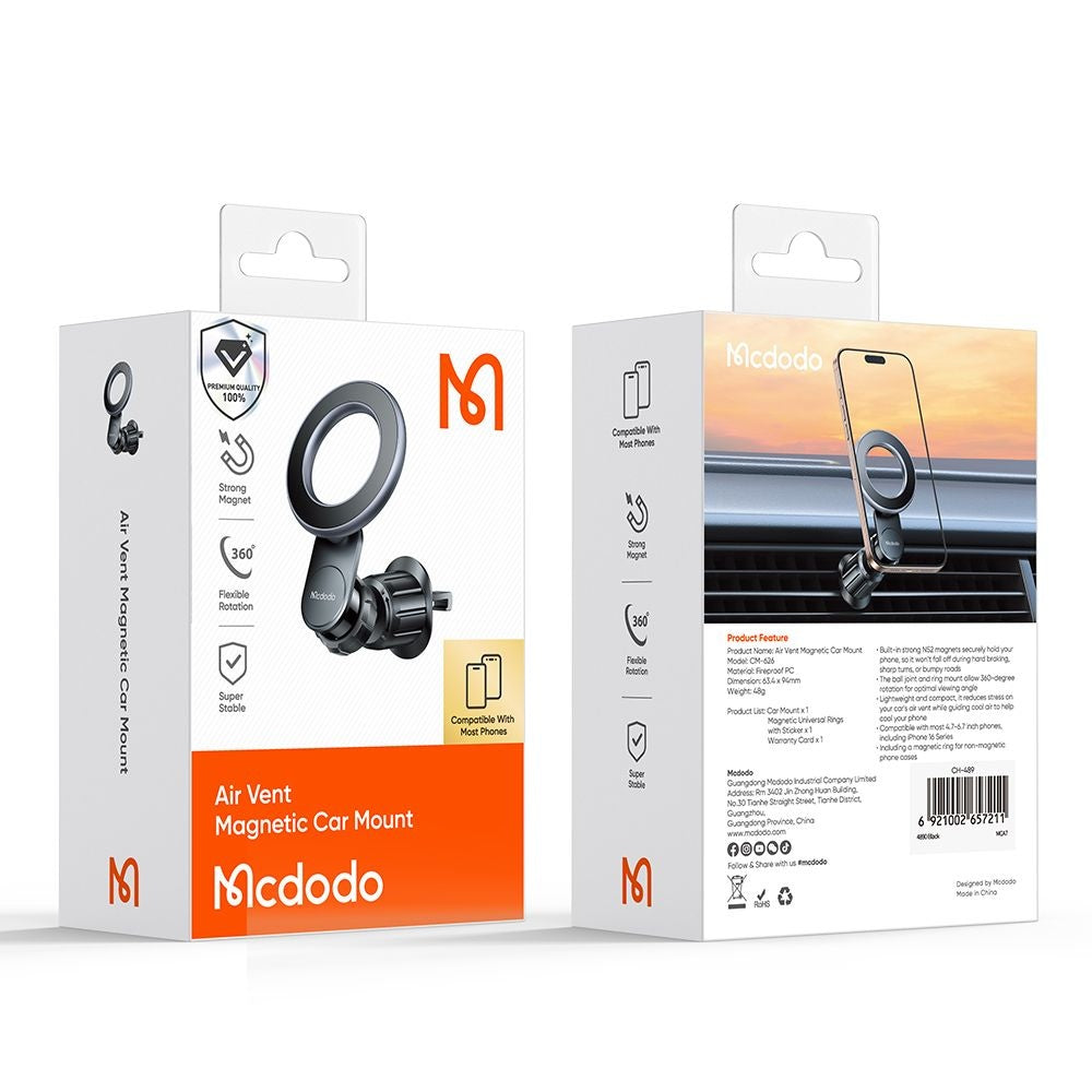 McDodo CM-6260 Universal Magnetic Car Holder, Black