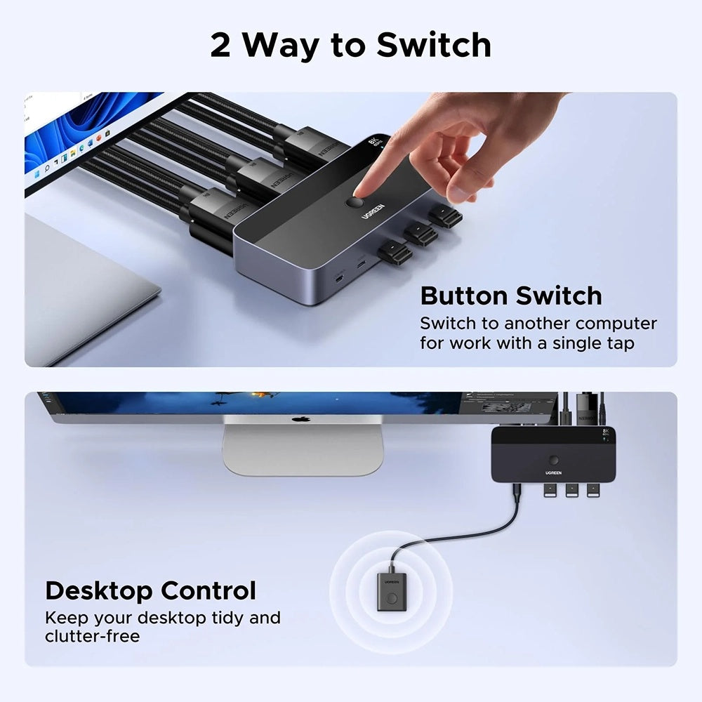 UGREEN AK700 (55851) Gray DisplayPort Video Switch