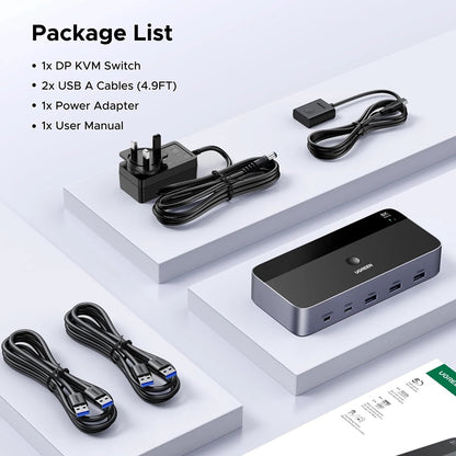 UGREEN AK700 (55851) Gray DisplayPort Video Switch