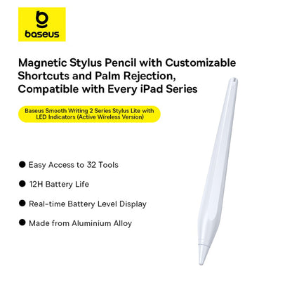 Baseus Smooth Writing 2 Series Touch Pen for Apple iPad, Active Wireless Version, White P80015802213-03